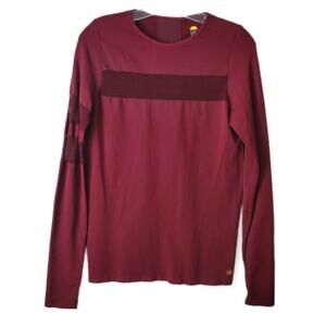 C&C California Burgundy Mesh Top M Casual Weekend Workout Athleisure Running NEW